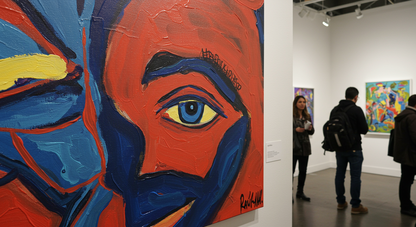 Raúl Cordero's Painting in a New York Gallery